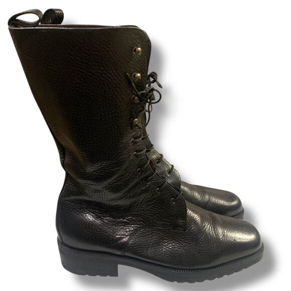 VTG Women’s Steampunk Black Ankle Boots Lace-Up Schoolmarm Witchy Granny Goth - Picture 5 of 9